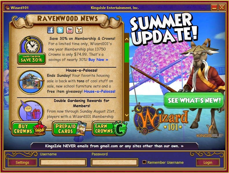 wizard101 game login