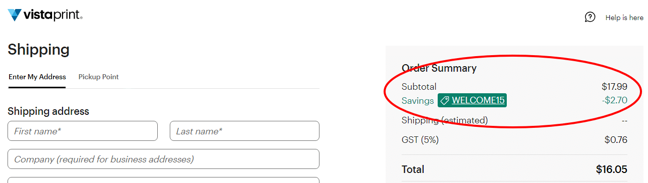 vistaprint coupon canada