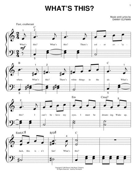 piano sheet music nightmare before christmas