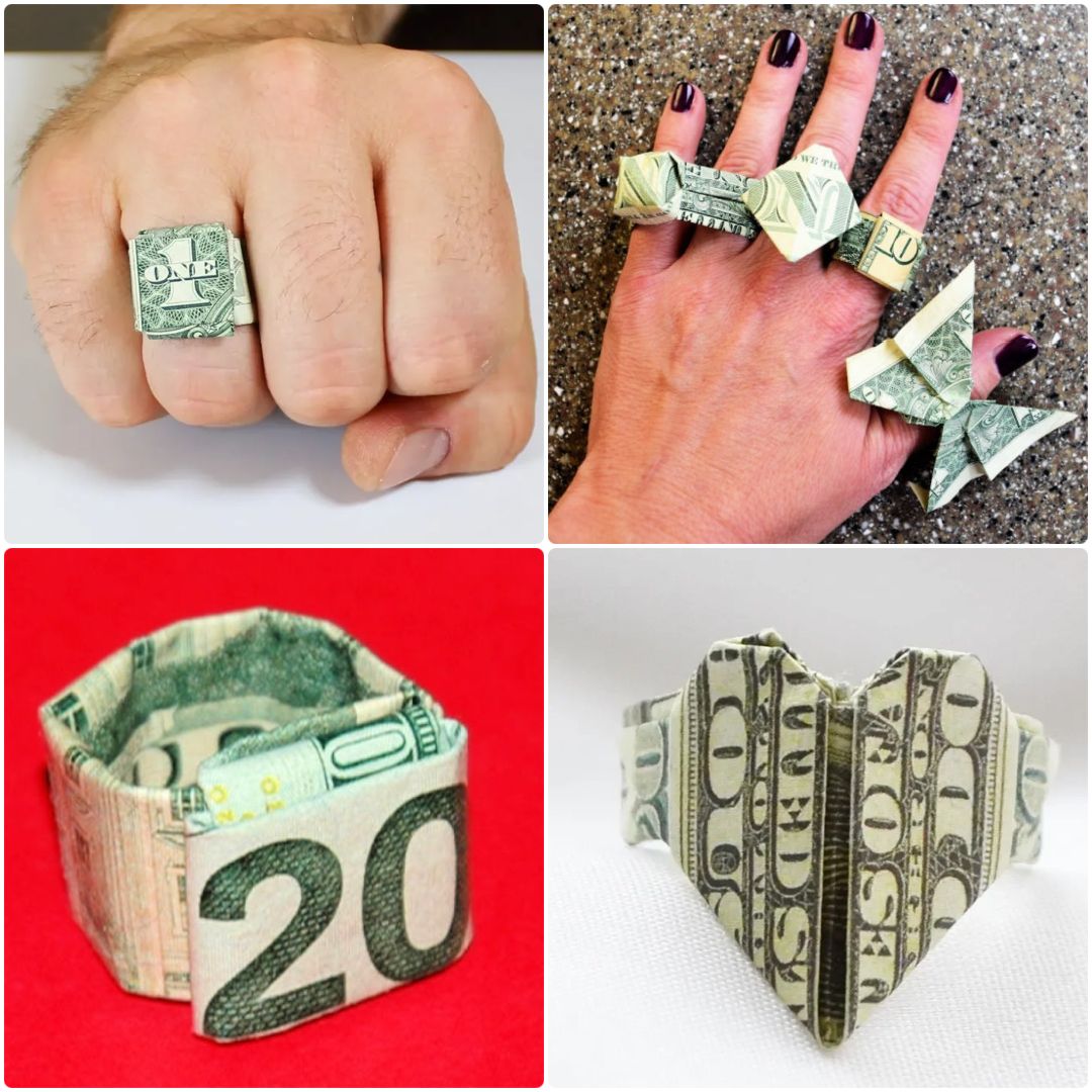 one dollar ring origami