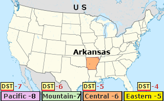 time zone arkansas usa