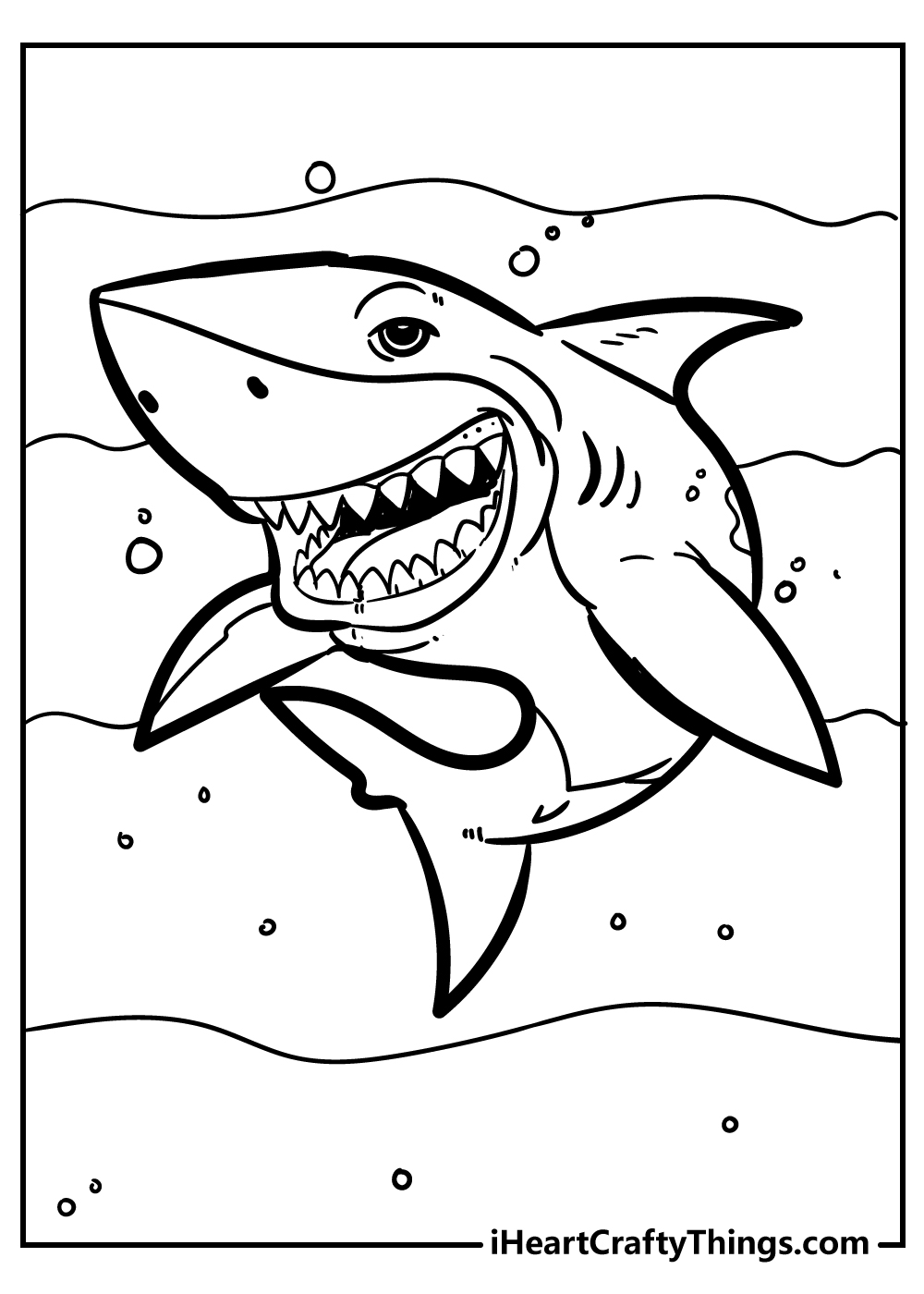 shark colouring page