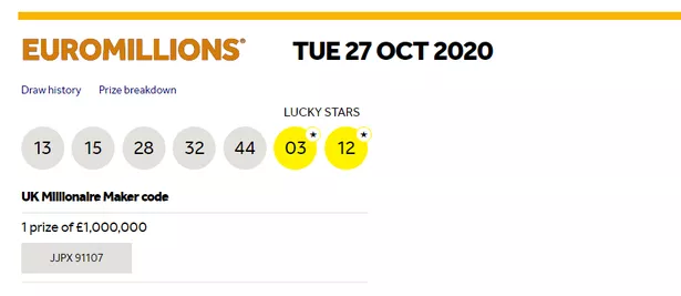 euromillions result prize breakdown