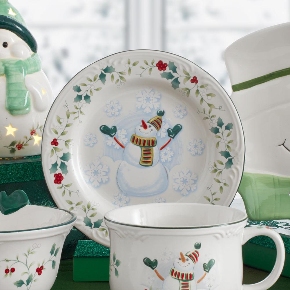 snowman christmas dishes