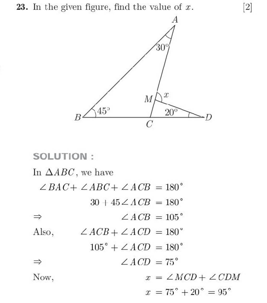 in the given figure find the value of x