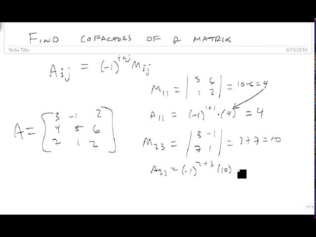 cofactor calculator