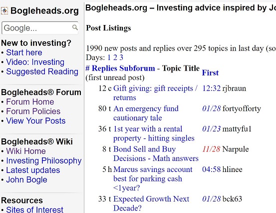 bogleheads forum