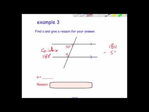 angles in parallel lines corbett maths