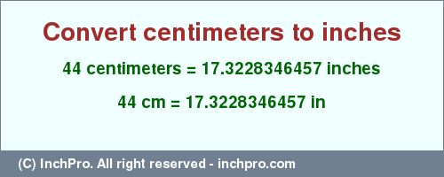 44cm to inches