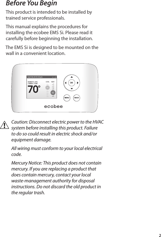 ecobee thermostat manual