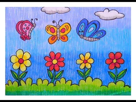 flower scenery drawing