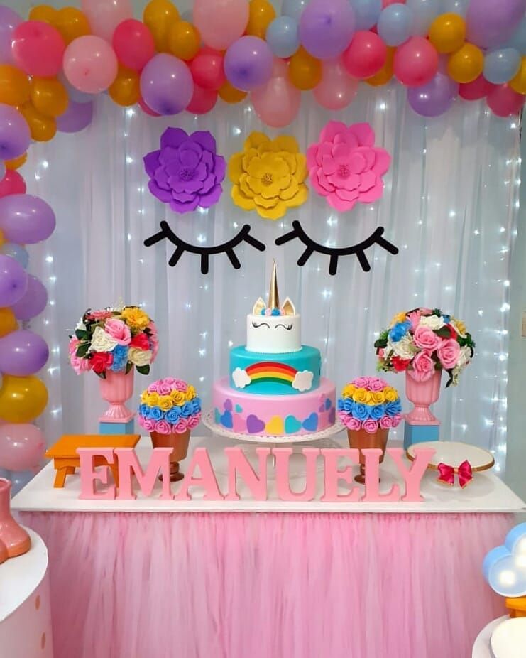 decoracion para fiesta de unicornio