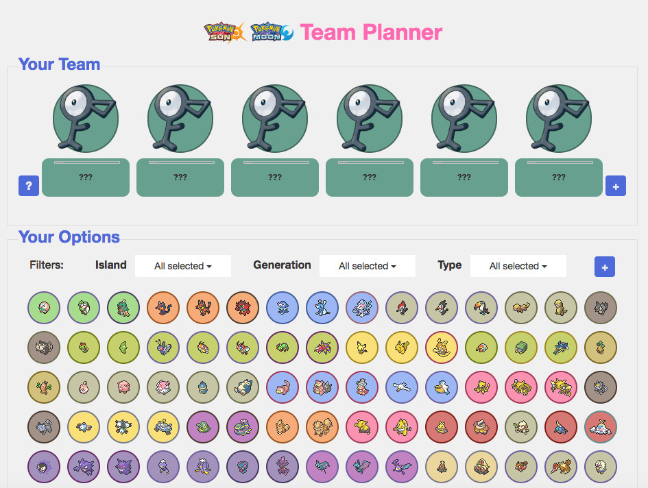 pokemon team builder ultra sun and moon