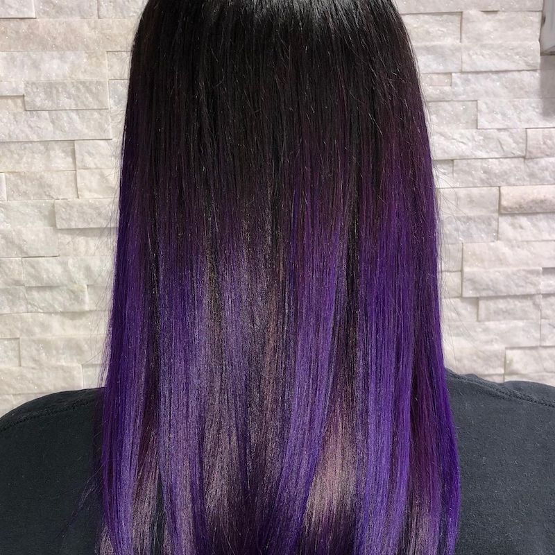 hair purple streaks