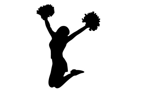 silhouette of cheerleader