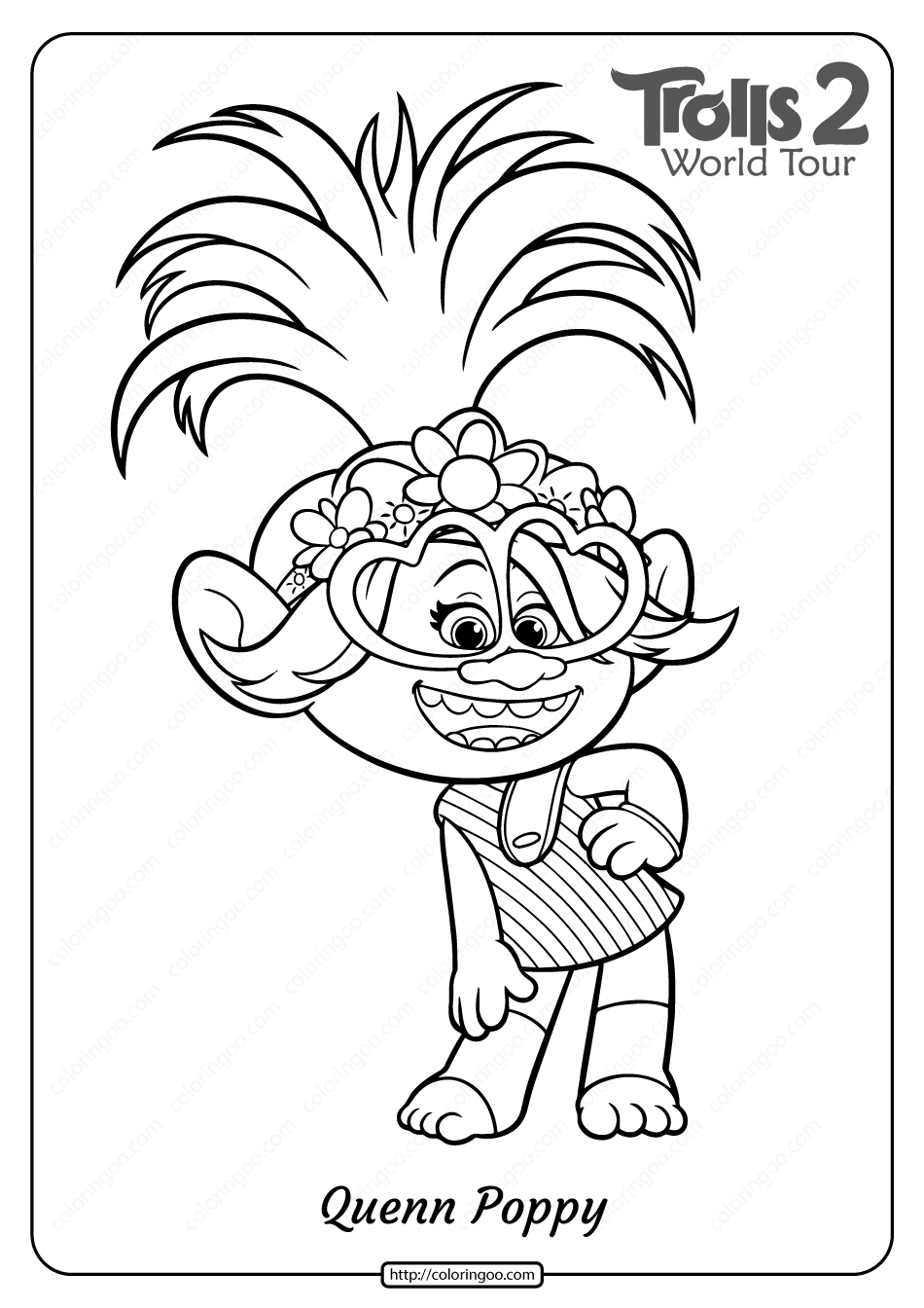 trolls coloring pages poppy