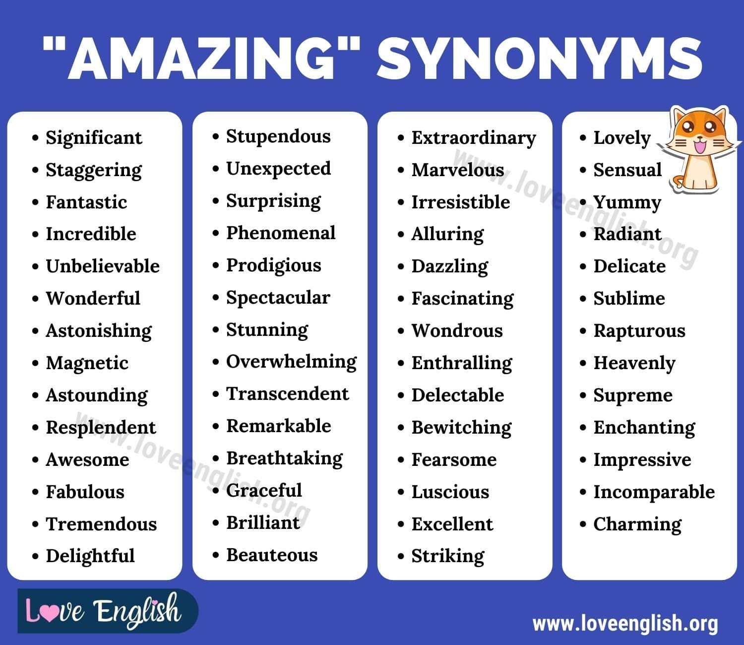 synonyms for amazing person