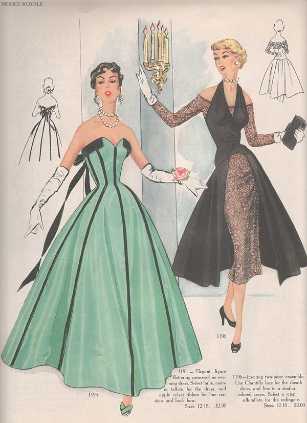 1950s evening wear