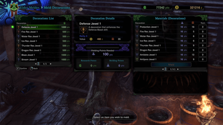 monster hunter world jewel list