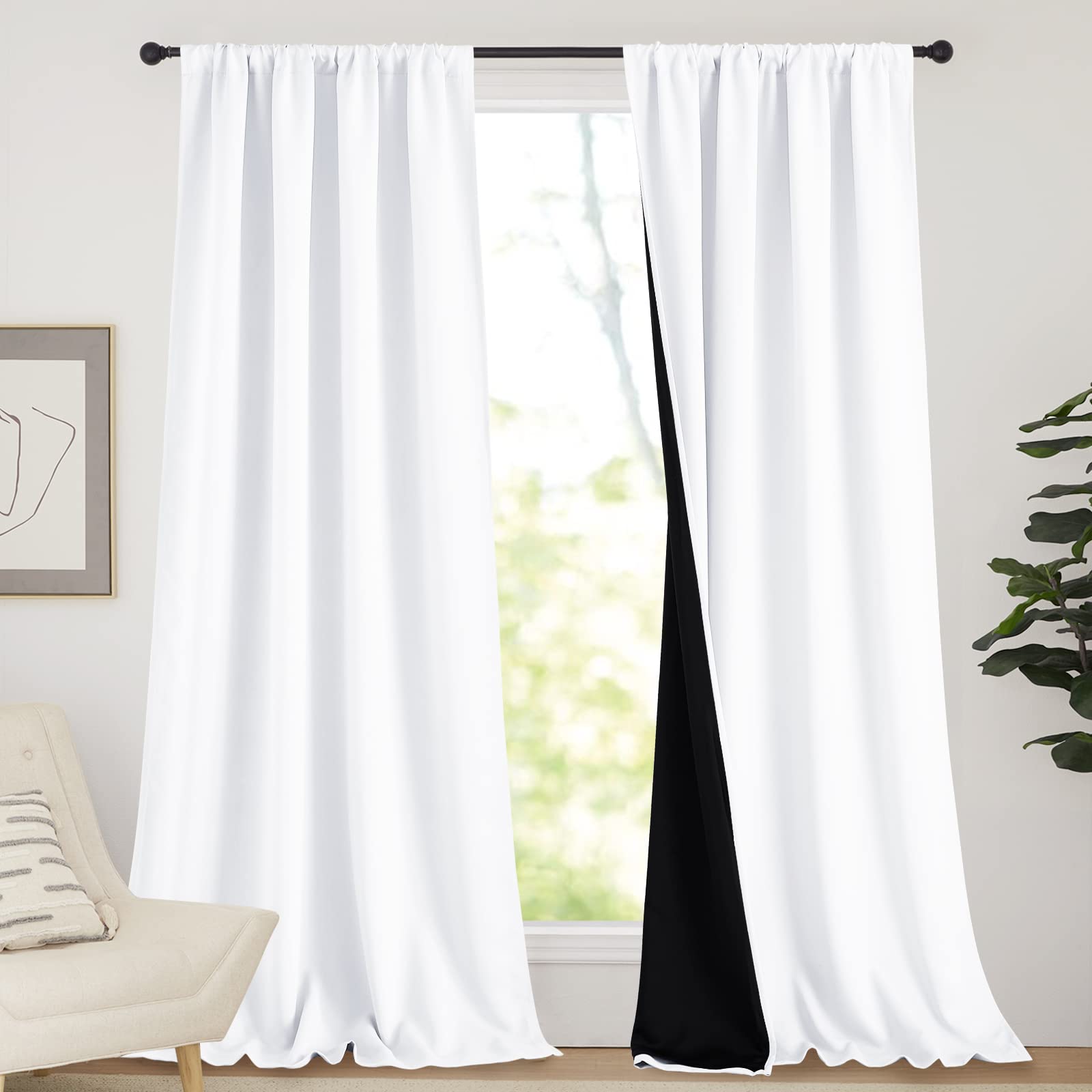 white blackout curtains