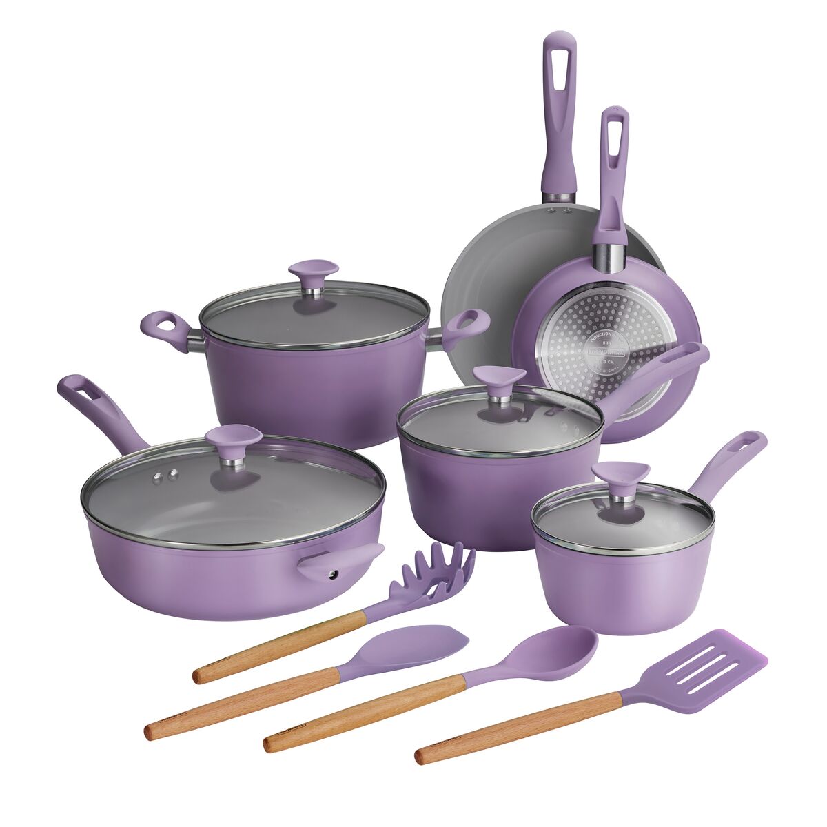 purple saucepans