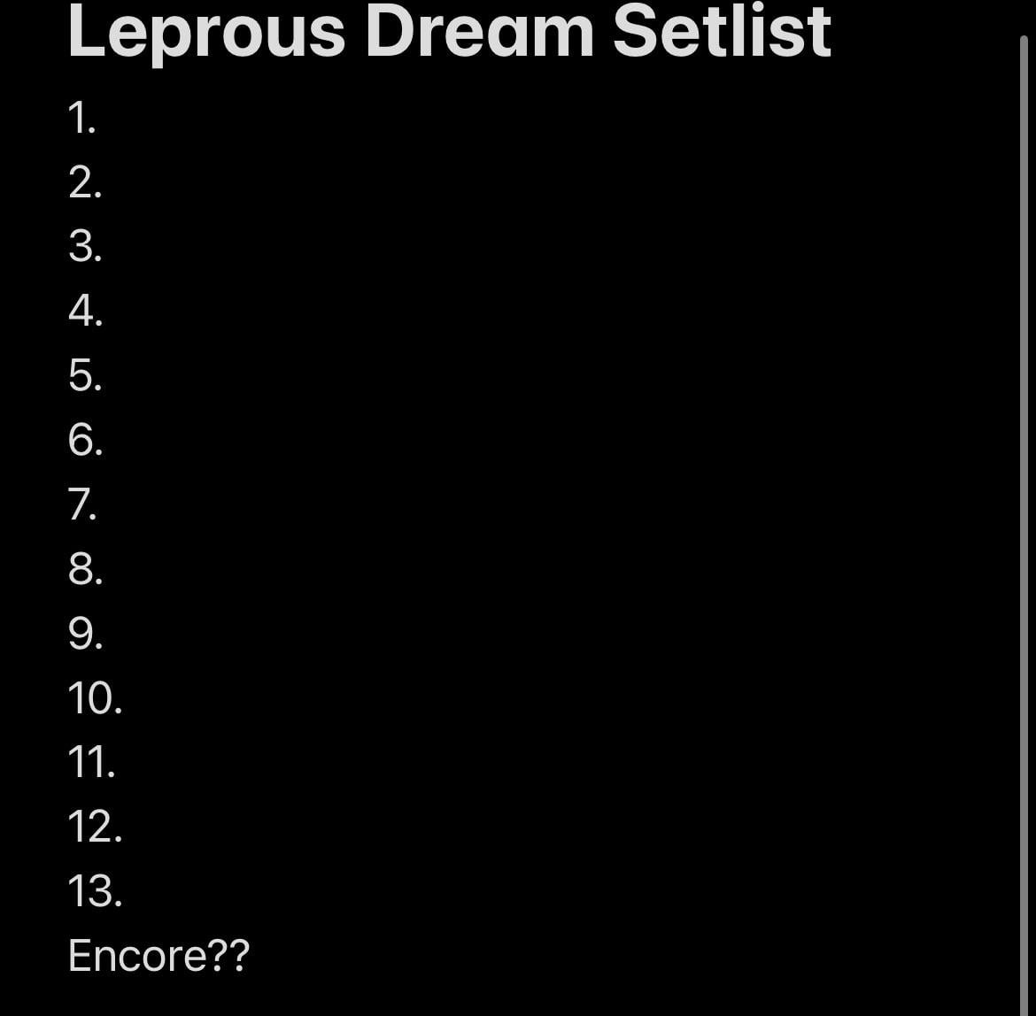 leprous setlist