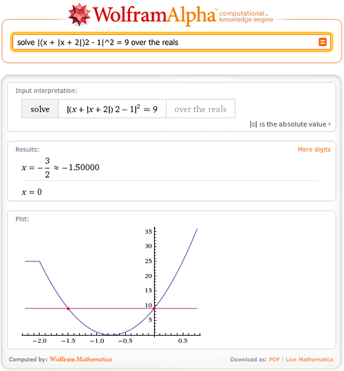 wolfram alpha solve equation