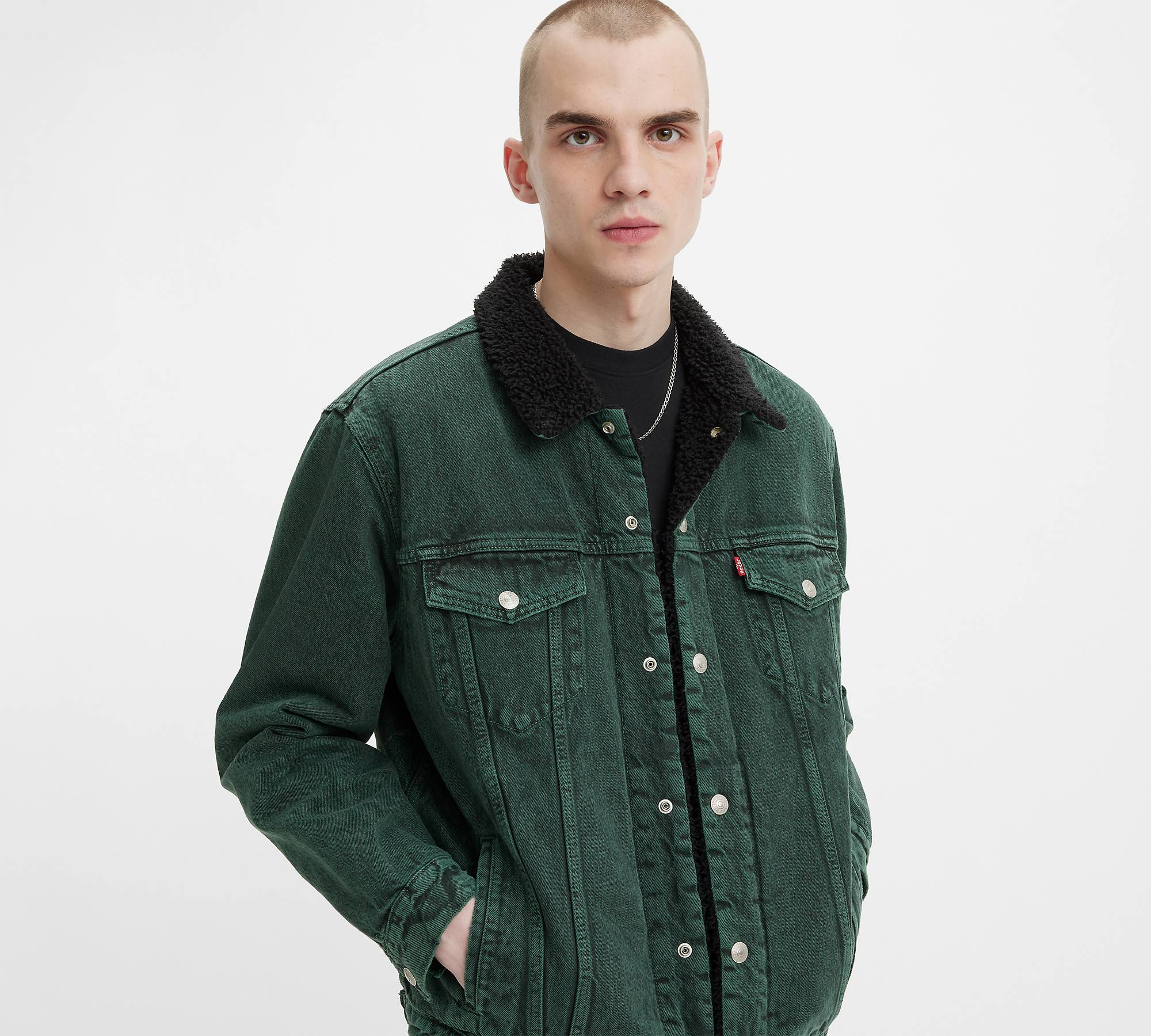 levis green trucker jacket