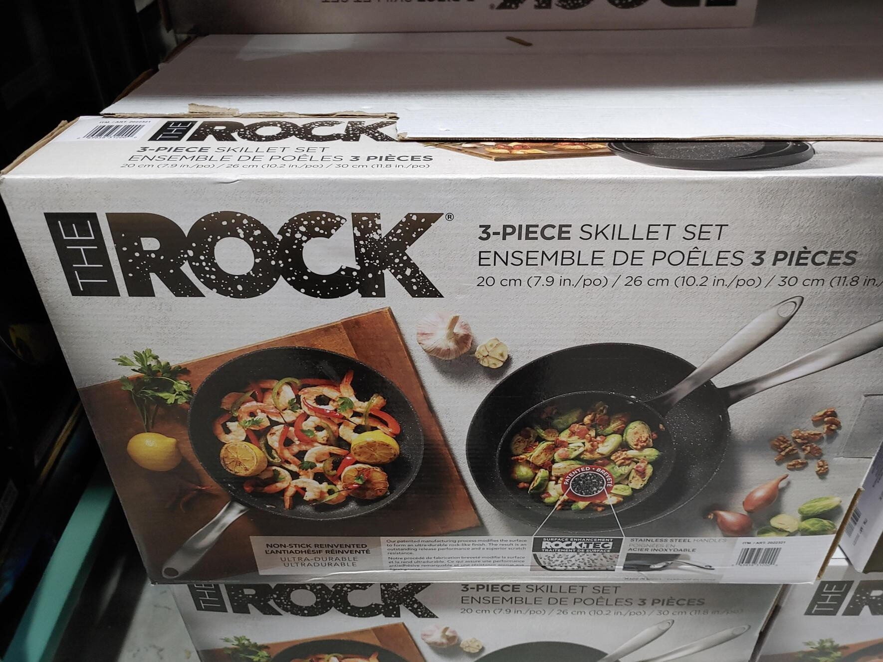 the rock 3 piece skillet set