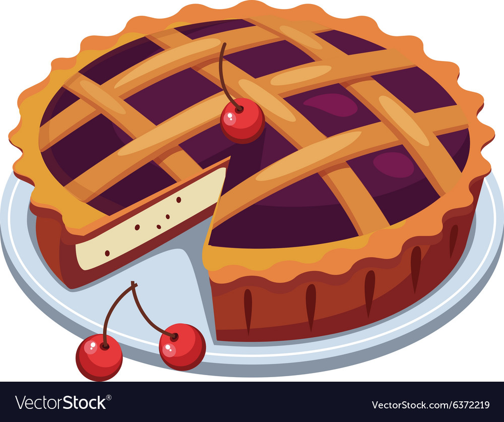 cherry pie vector