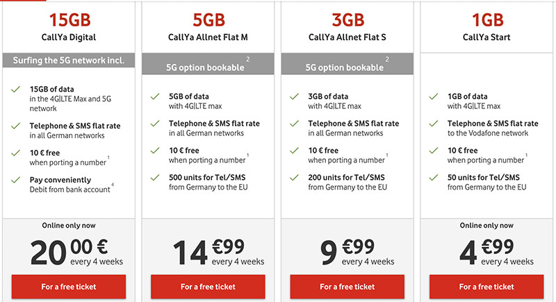 vodafone prepaid phone plans