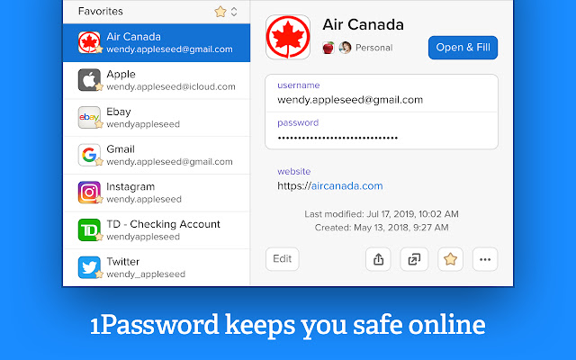 1password chrome extension