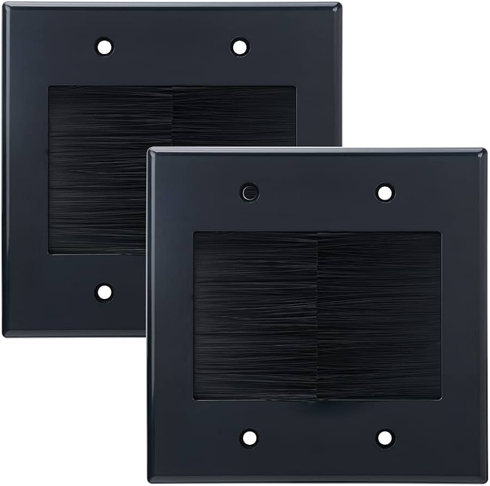 2 gang cable wall plate