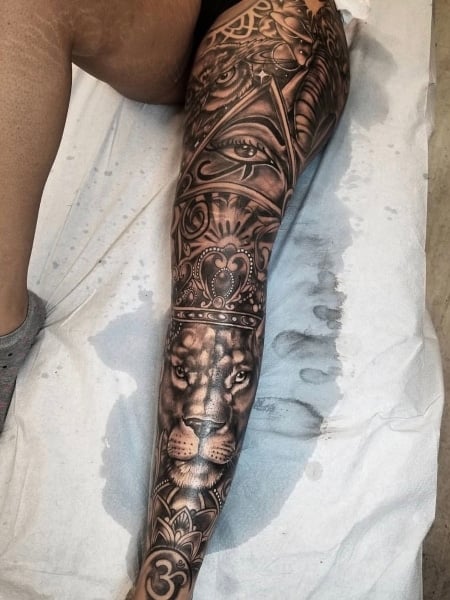 leg sleeves tattoo female