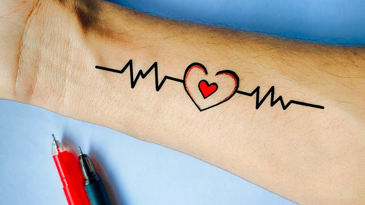 heart beat tattoo