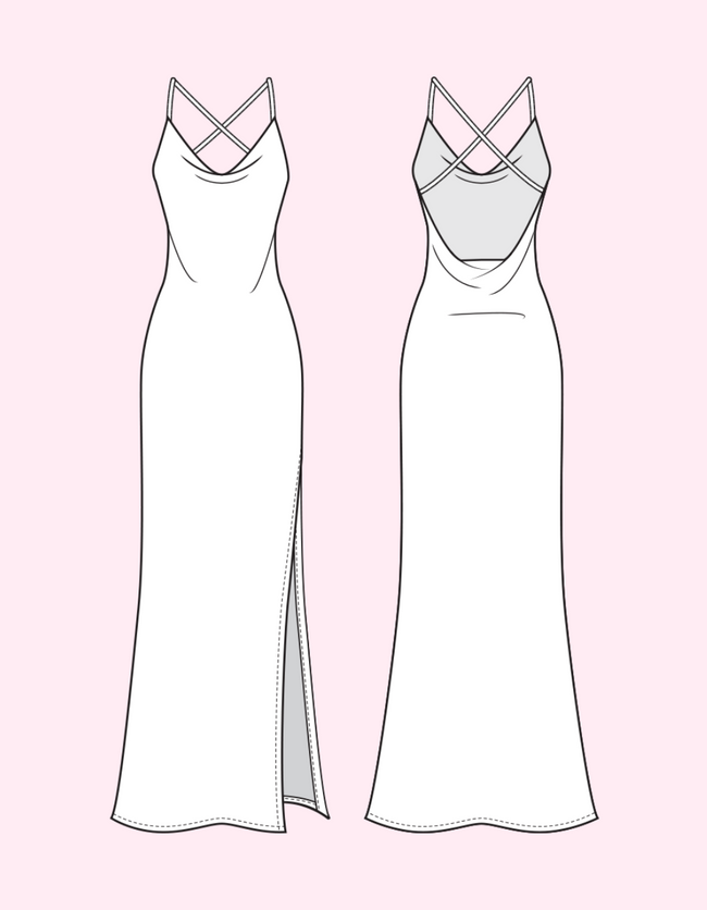 cowl neckline dress pattern