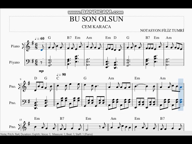 bu son olsun nota