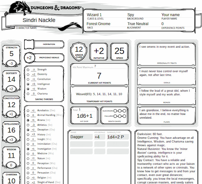 5e character sheet example