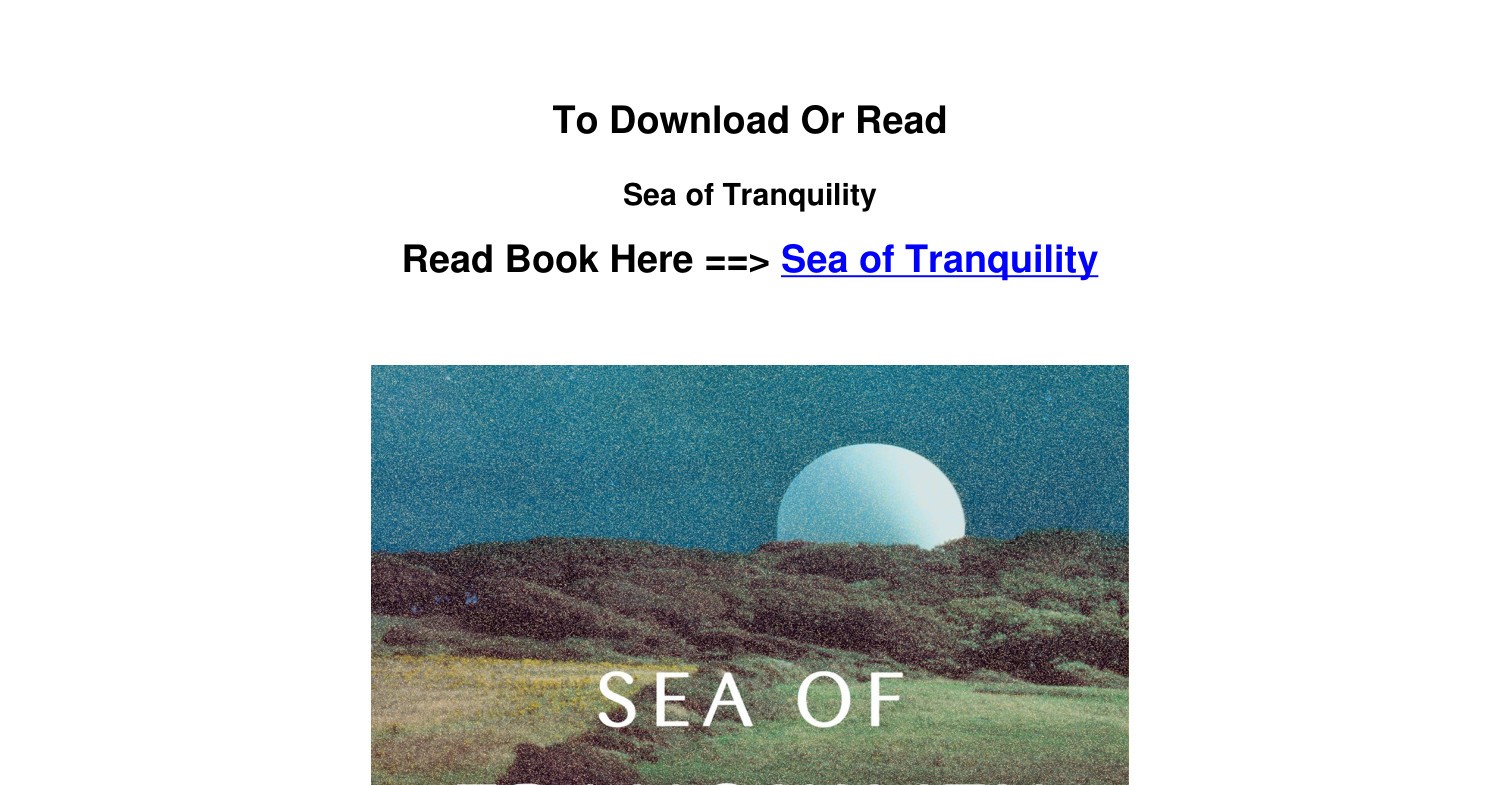 sea of tranquility epub