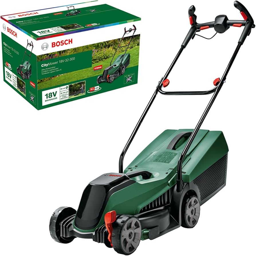 bosch cordless lawnmower citymower 18v-32