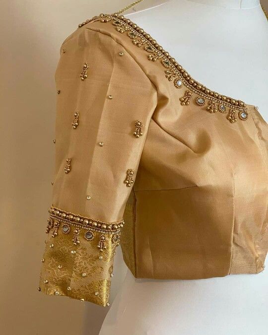 golden blouse hand designs