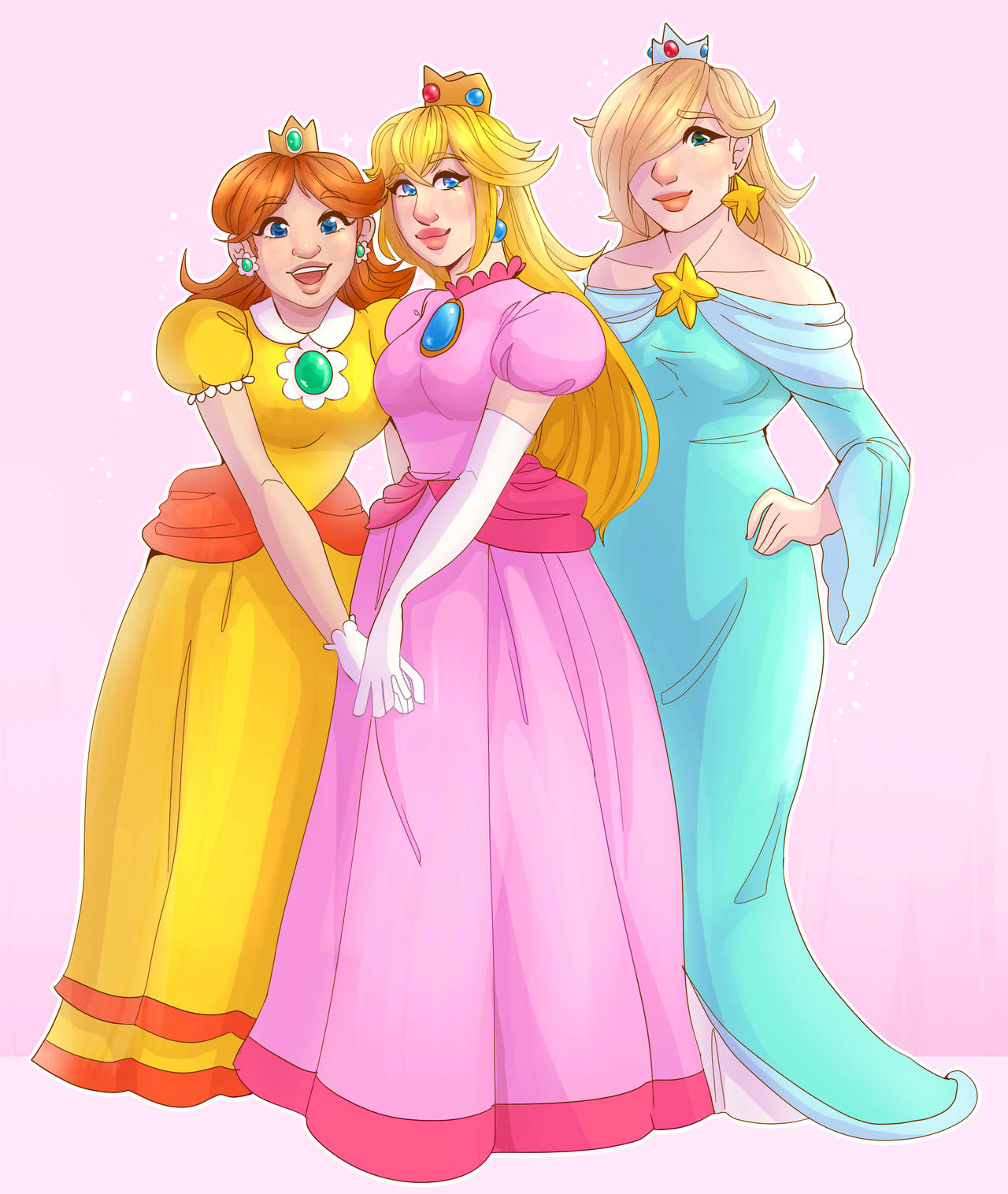 peach and daisy and rosalina