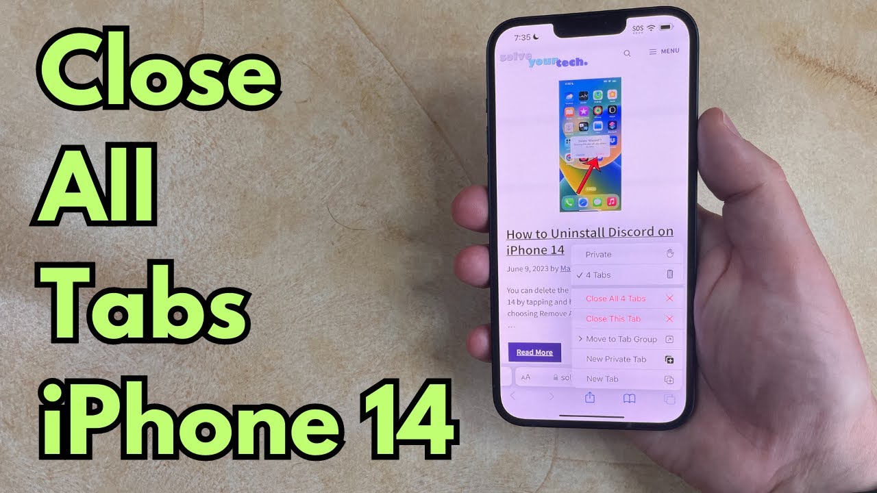 how to close tabs on iphone 14