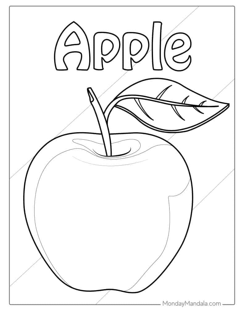 apple colouring pages