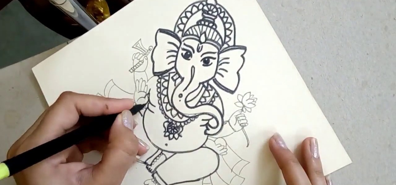 easy to draw ganesh