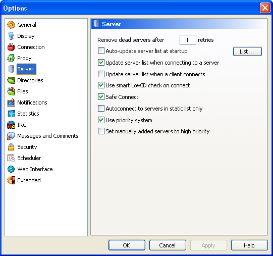 emule serverlist