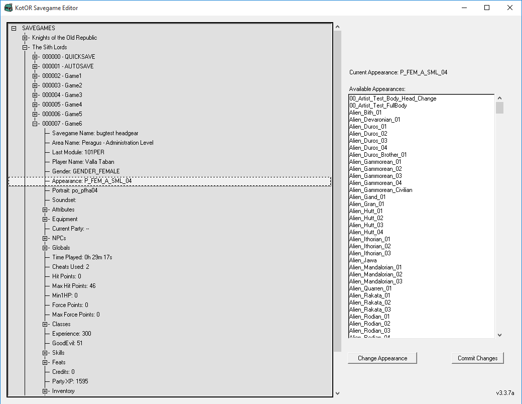 sw kotor 2 save game editor