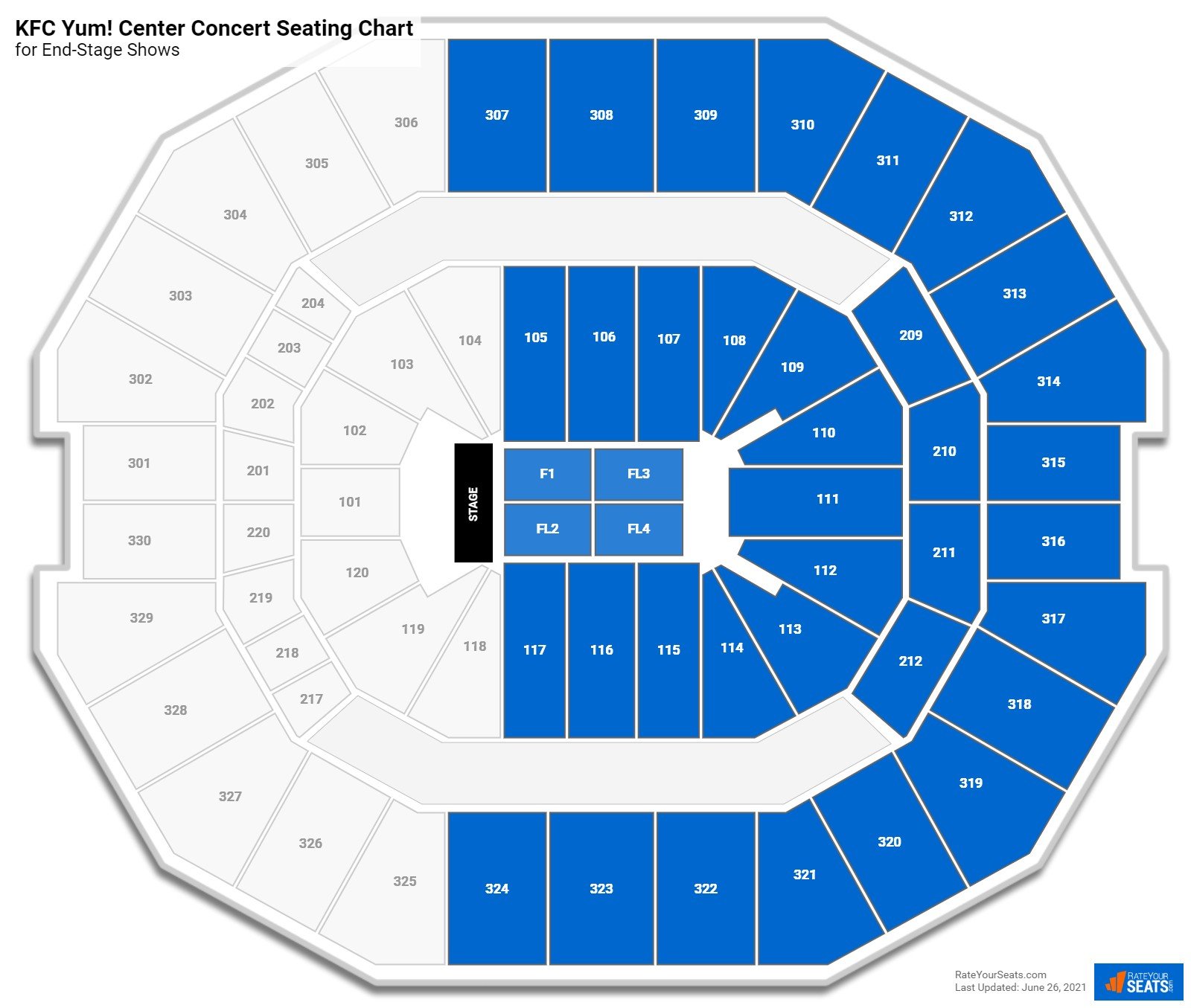 yum center seating chart with seat numbers