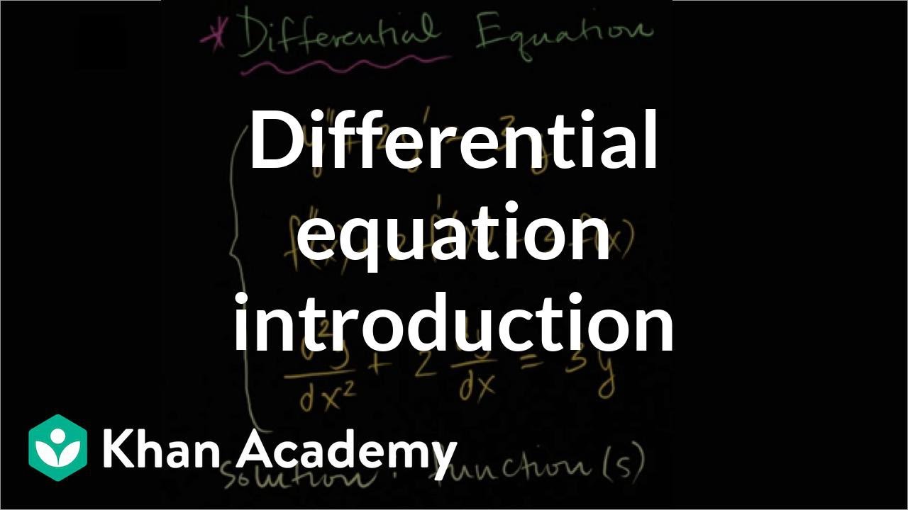 khan academy differential equations