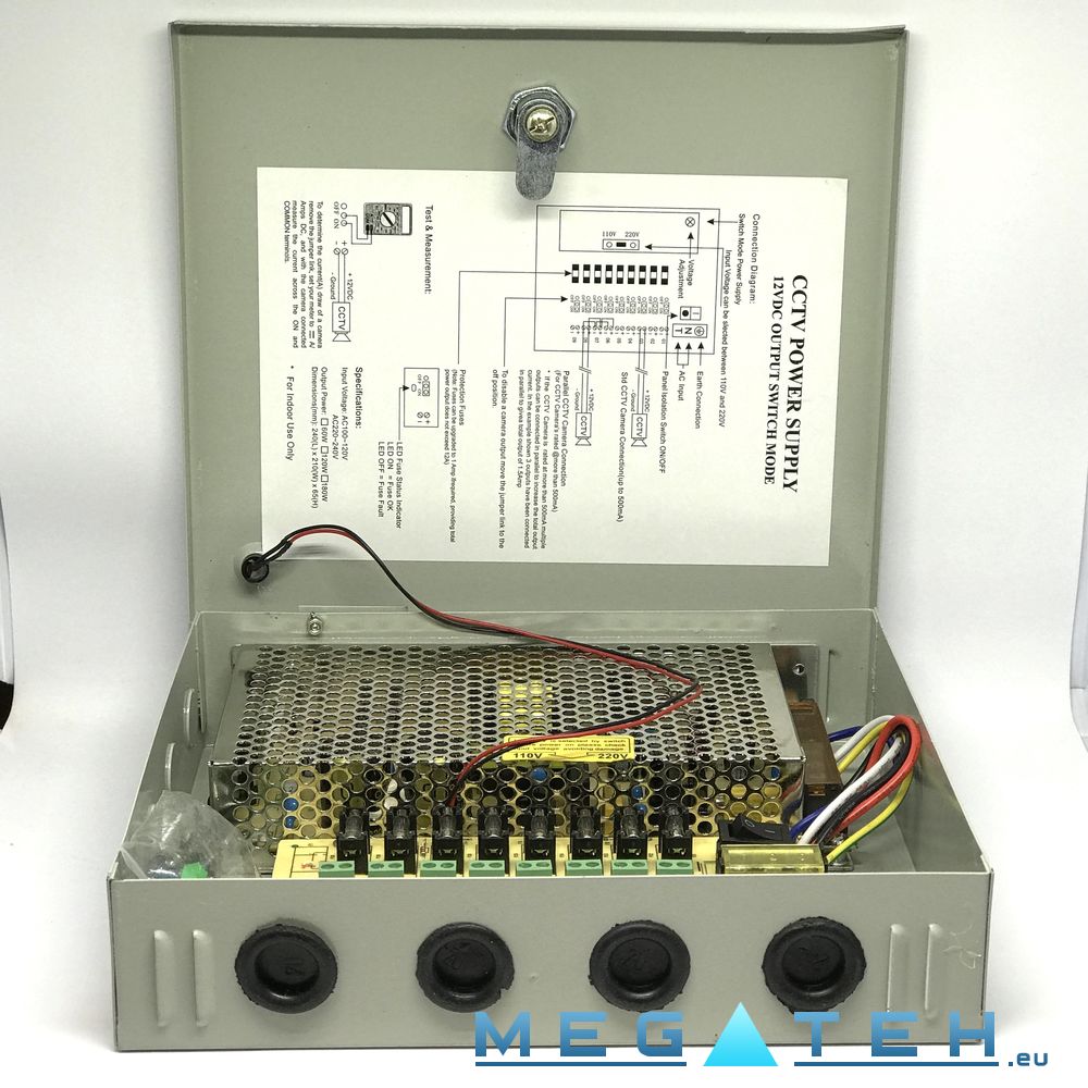 8 channel cctv camera power supply 12vdc